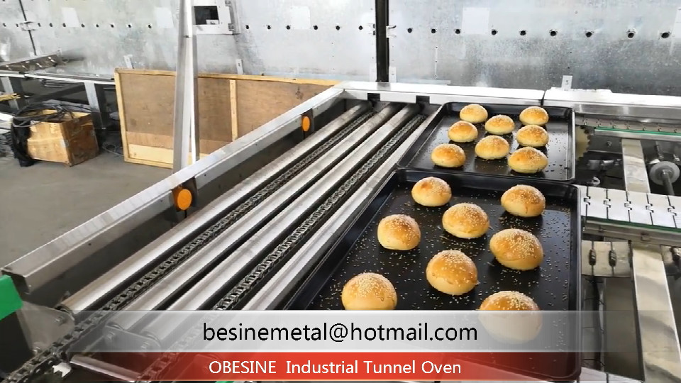 China Automatic Bakery Equipments Gas Tunnel Oven For Cake Breads Burger Buns Pizza Production Line wholesale