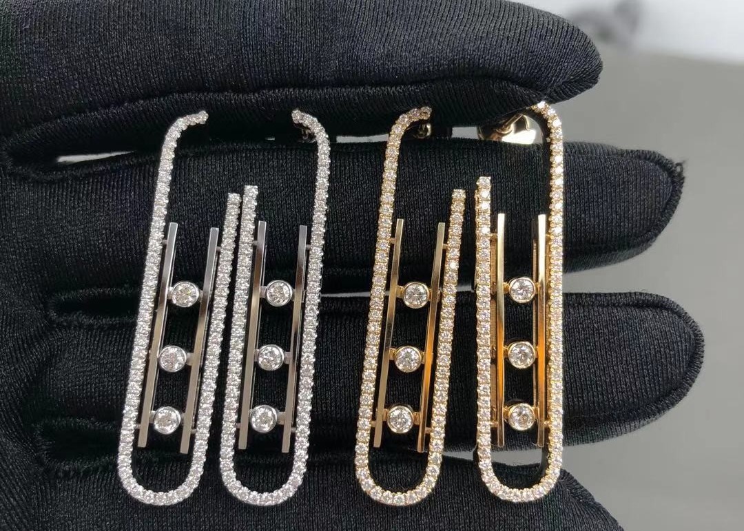 Buy cheap Full Diamond 18K Gold Diamond Earrings Women's Messika Move Earrings from wholesalers