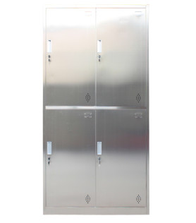 China Modern Changing Room Medicine Display Cabinet , 4 Door Double Tiers Staff Room Lockers on sale