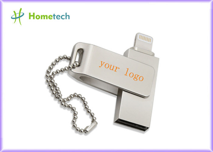 China High Speed Mobile Phone USB Flash Drive / OTG USB Flash Drives For IPhone , Silver Color wholesale