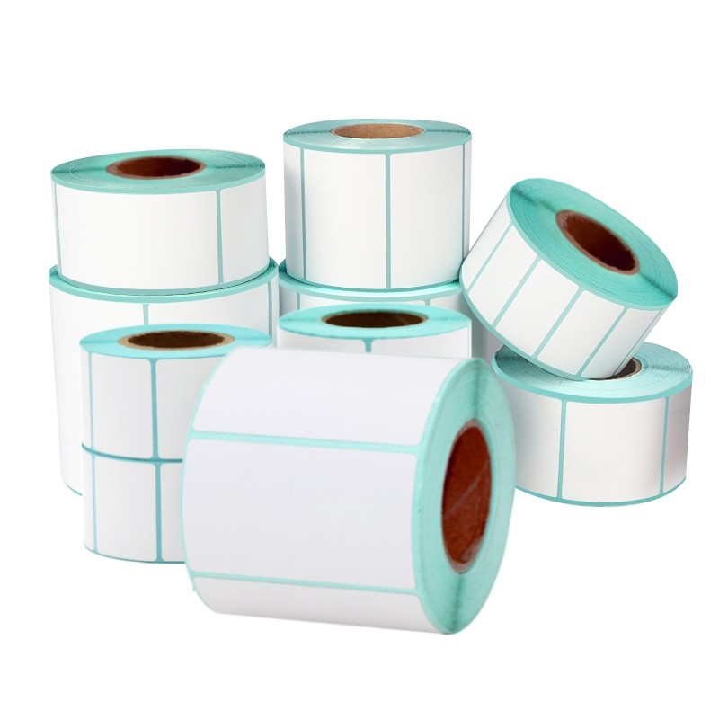 China 70gsm 40mm X 45mm Sticker Pos Printer Paper Rolls For Thermal Printer on sale