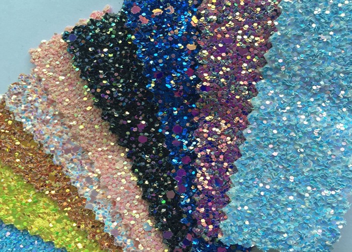 China Fashion Chunky Glitter Fabric 3D Glitter Fabric For Hairbows 54/55" Width wholesale