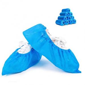 China Waterproof Elastic PE CPE Plastic Disposable Booties Blue Red wholesale