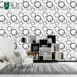 China Home Furniture PVC Waterproof Wallpaper Self Adhesive Black Circle Wallpaper wholesale