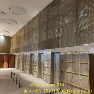 China PVDF Ral7016 dark grey aluminum facade expanded metal curtain wall wholesale