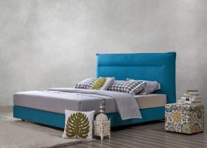 China Fabric Upholstered Headboard Bed SOHO Apartment Bedroom interior fitout Leisure Furniture wholesale