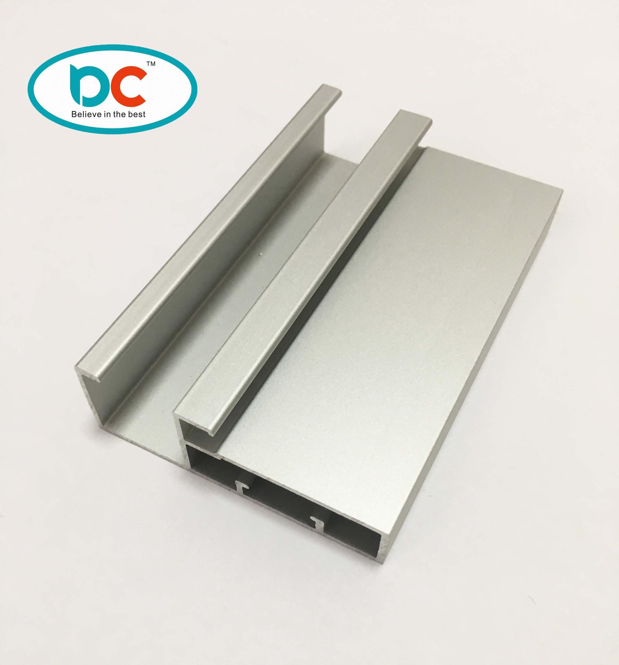 China 6000 series glossy aluminum kitchen profile for 4mm glass with gasket wholesale