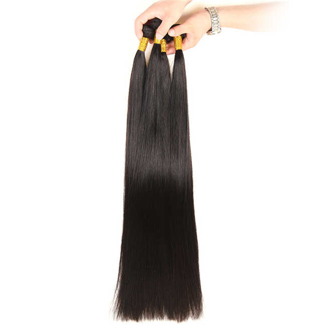 China 32-40 Inch Virgin Brazilian Straight Hair Bundles No Tangle Natural Black Color wholesale
