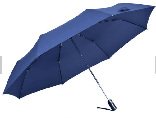 China Blue Mens Folding Automatic Open Close Windproof Umbrella Plastic Cap Black Tips  wholesale