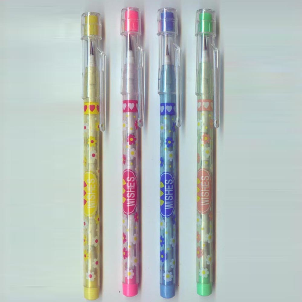 China plastic multi-head bullet push pencil with eraser topper for kids wholesale