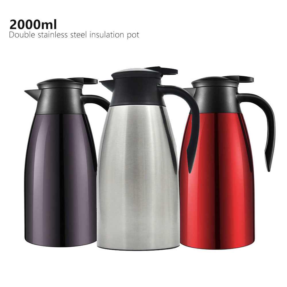 China Stainless Steel Double Wall 2000ml Vacuum Insulated Teapot wholesale