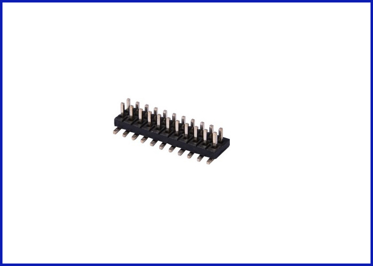 Buy cheap 1.27mm pitch Male header 90 ° Black 2 * 11P Brass Material connector from wholesalers