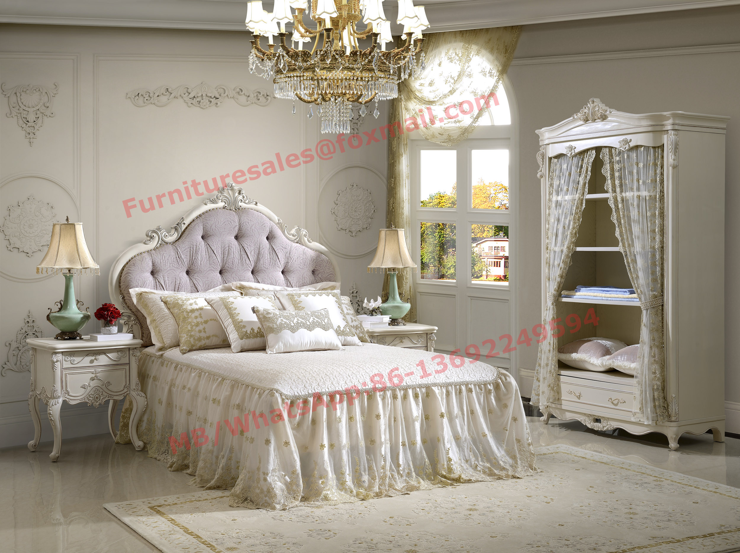 China Exquisite Design and Workmanship for Lovely Girls Bedroom Furniture set in White Color wholesale