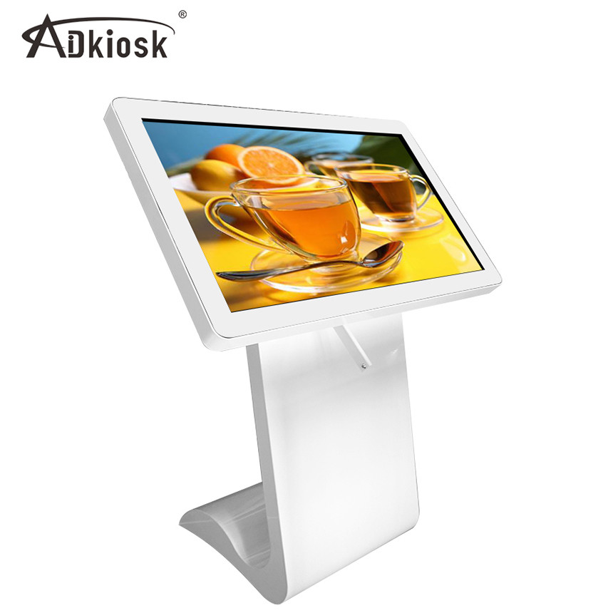 Indoor Infrared LED Interactive Touch Screen Kiosk Totem White Android OS 32inch