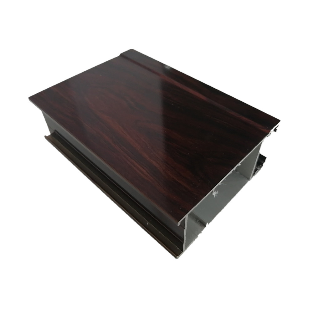 China 6063 Customized High Glossy Wood Finish Aluminium Profiles Aluminium Extrusion for Glass Door and Window wholesale