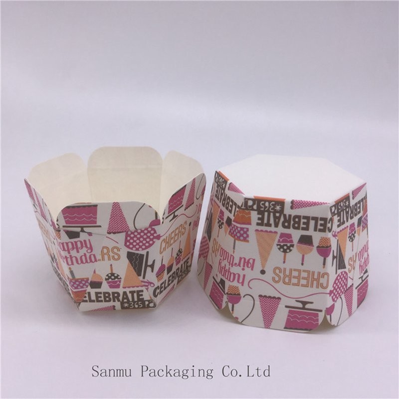 Personalized Printed Cupcake Wrappers , Greaseproof Square Cupcake Baking Cups Bakery Set