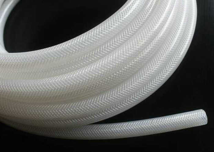 Quality Food Grade Transparent Silicone Tube / Silicone Hose Reinforce With Polyester Material for sale