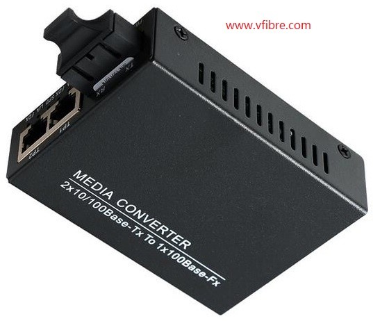 sell Optical Fiber Media Converter 1 Fiber 2 RJ45 Port