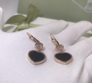 China Personalized Brilliant Cut Heart Shaped 18K Gold Diamond Earrings Black wholesale