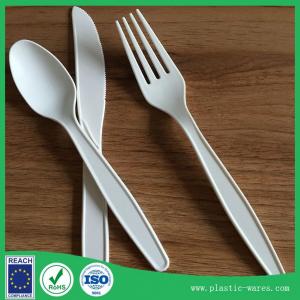China white color corn starch biodegradable disposable dinner knife, spoon, fork wholesale