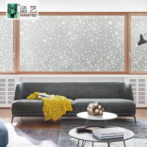China Snowflake Pattern Decorative Privacy Window Film / PVC Glass Film Block UV Self Adhesive wholesale