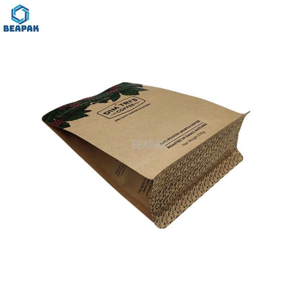 Quality Kraft Paper Coffee Food k 500g Flat Bottom Pouch for sale
