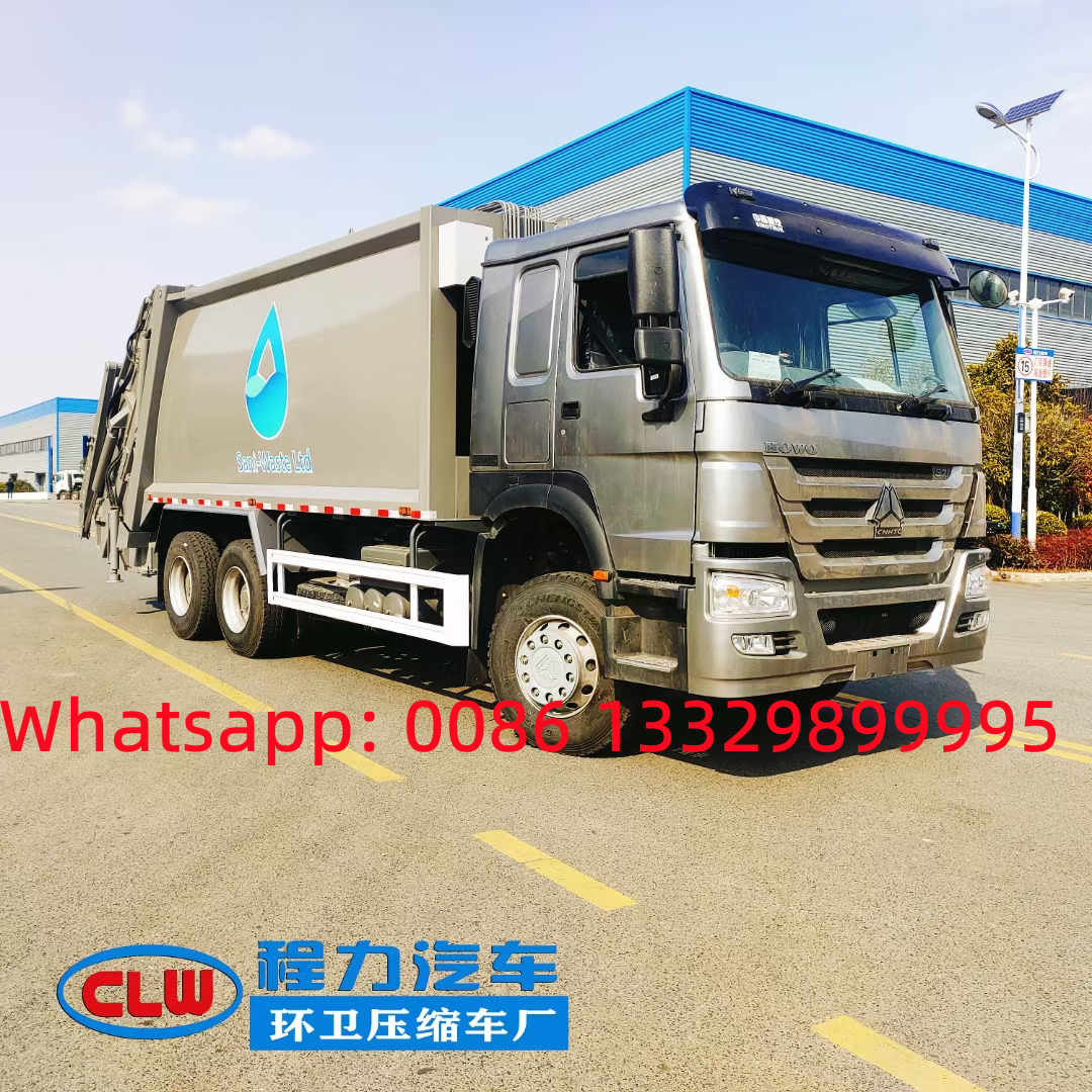Quality Customized SINO TRUK HOWO 6*4 LHD 371hp 23cbm garbage compactor truck for South America, rear refuse garbage truck for sale