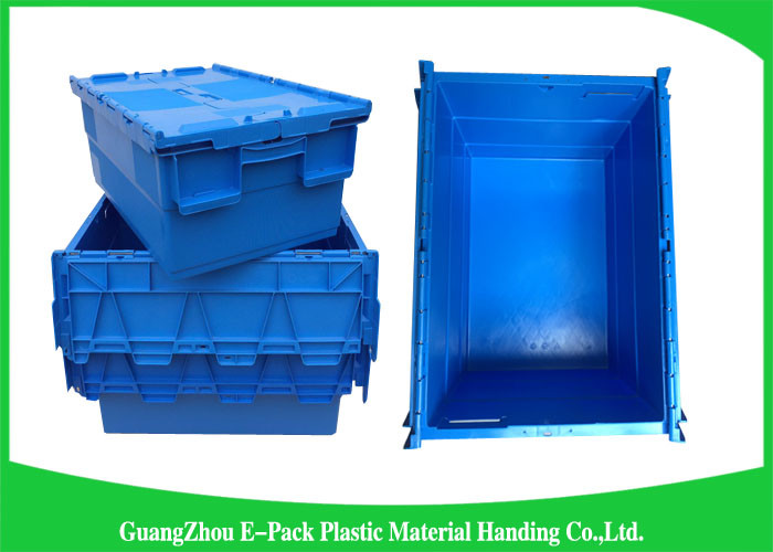 China Industrial 50kgs Security Plastic Attach Lid Containers / plastic storage bins with lids wholesale