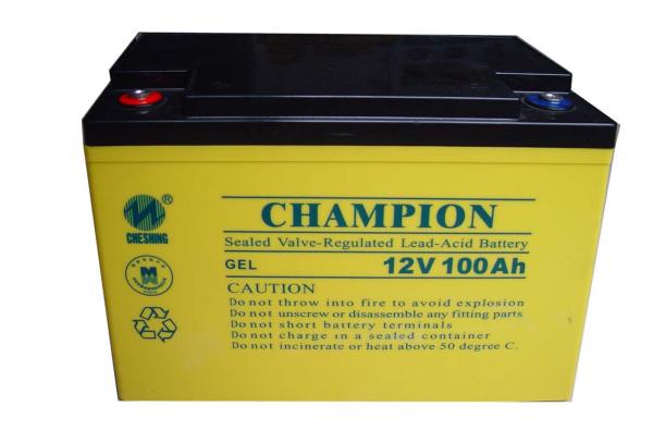 Quality Champion 12V100AH GEL battery 12V 90AH Solar battery Lead Acid battery manufacture for sale