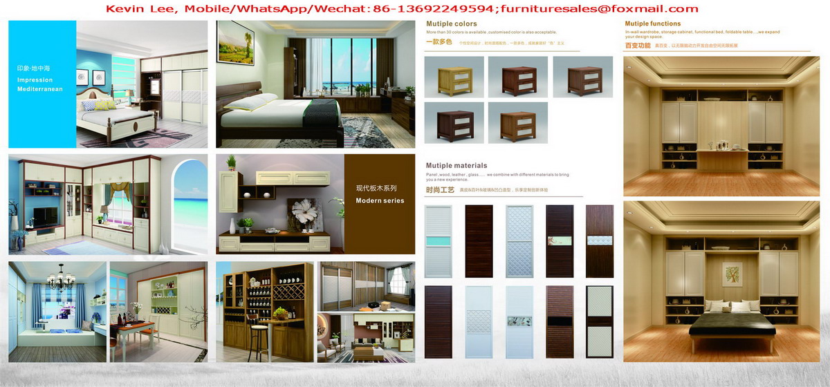 Fashion Apartment Hotel Room Furniture Wooden Headboard with Storage Bed and Chest of Cabinets made by Oak laminated