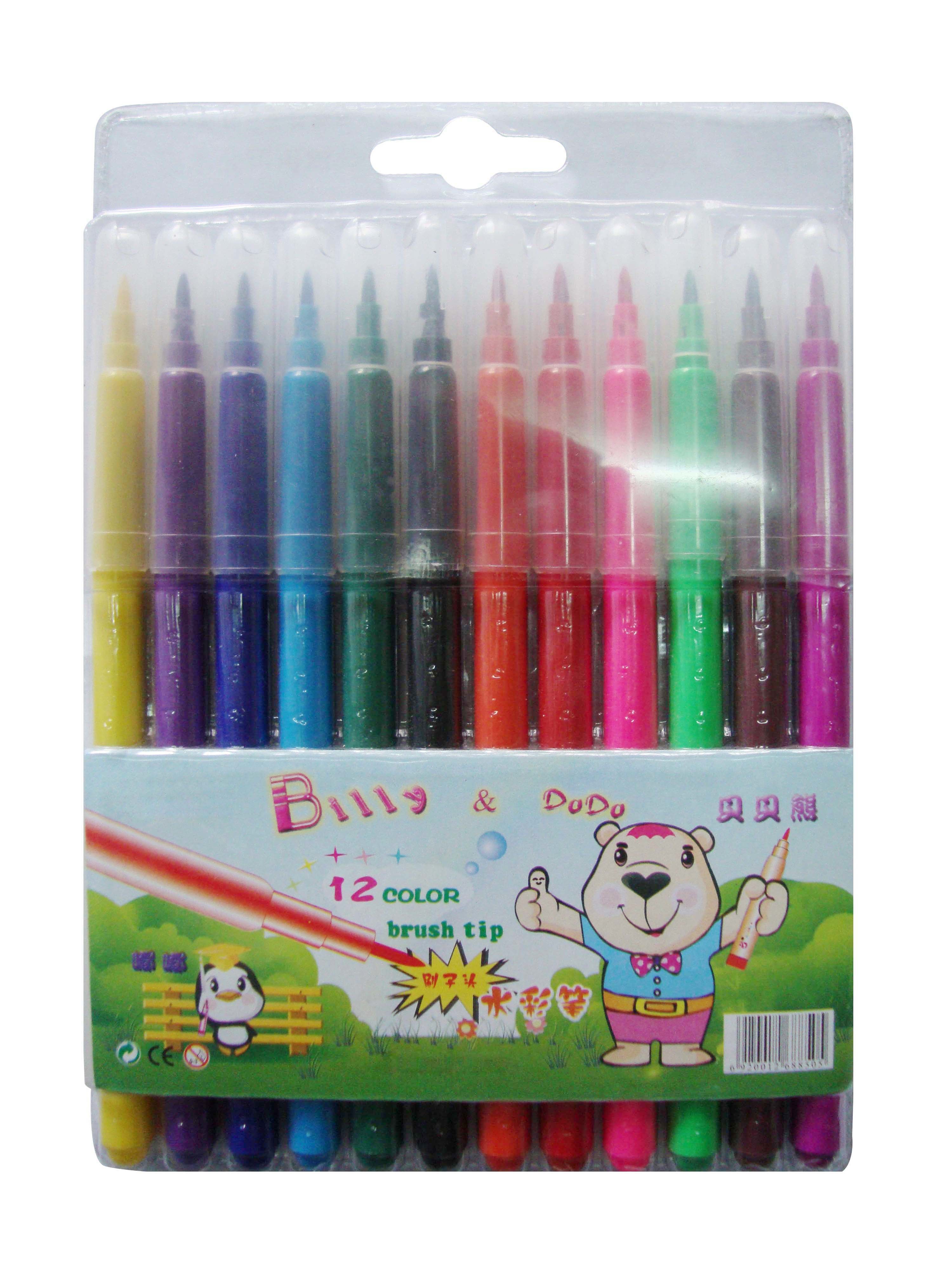 China wholesale colorful 12pcs art marker water color pen set for kids drawing wholesale