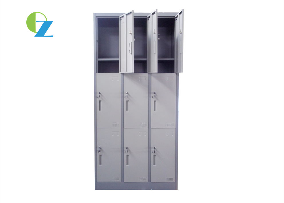 China 9 Door Steel Storage Lockers Wardrobe School Office Furniture Easy Clean wholesale