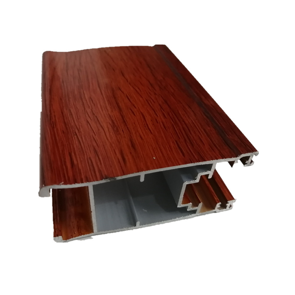 China 6063 Customized Wood Finish Extruded Aluminium Window Profile / Aluminum Door Sections For Building on sale