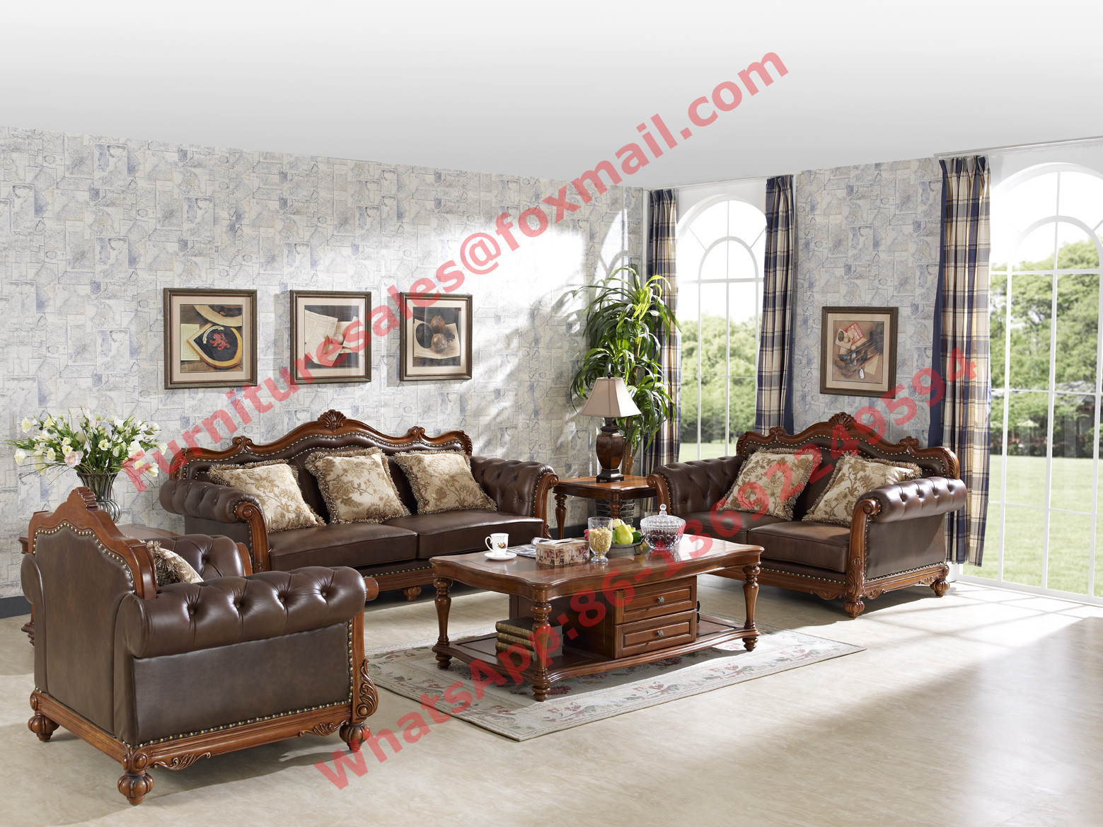 China 1+2+3 Italy Leather Upholstery Sofa Set with Wooden Tv Stand and Storage Cabinet wholesale