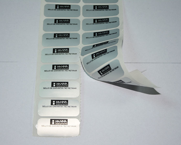 Security Cut Warning Self Adhesive Security Labels PET Silver VOID Tamper Sticker