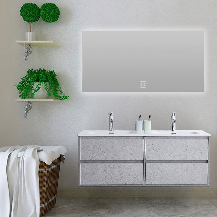 Latest Bathroom Vanity Units Wall Hung Waterproof Luxury Bathroom Vanity Cabinet With LED Mirror