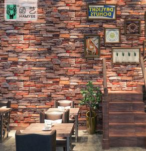China Wall Covering Wall Paper Roll Vintage 3d Brick Wallpaper For Store Bar Decor wholesale