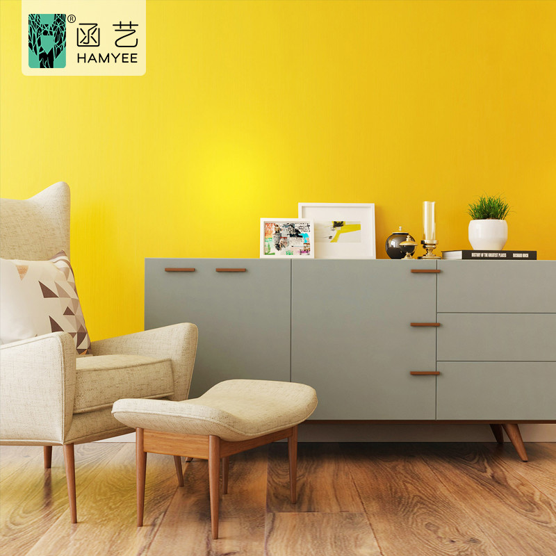 Buy cheap Yellow Wall Covering Waterproof Oil Proof Adhesive Wallpaper 0.6m*10m from wholesalers