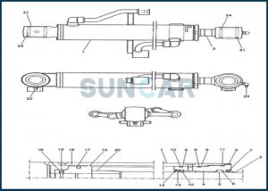 PE01V00002R100 Arm Cylinder Seal Kit For CASE Compact Excavator CX14