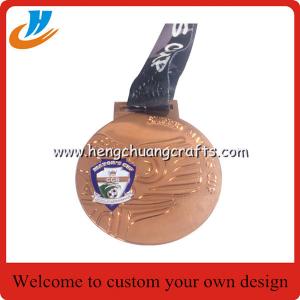 China Wholesale custom gold award medals with ribbon for sports awards on sale