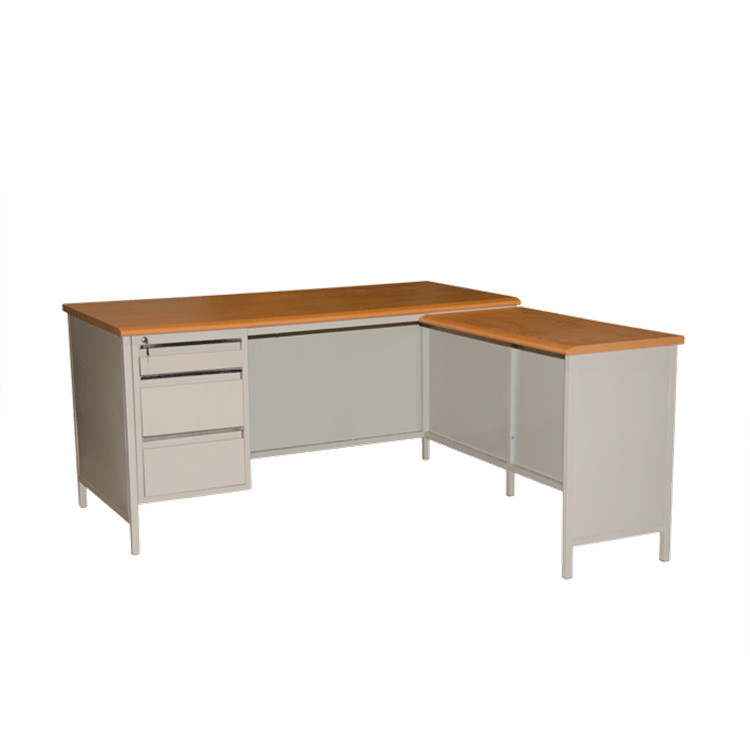 China Modern MDF Board L Shaped Office Desk Three Drawer Office Desk on sale