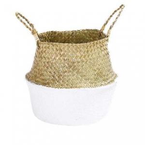 China ODM Artificial Plant Accessories Bamboo Woven Basket Rattan Portable Flower Pot on sale