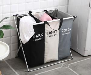 China White Kids Baby Cotton Canvas Fabric Storage Bin Dirty Cloth Toys Collecting Basket Foldable Custom Laundry Bags wholesale