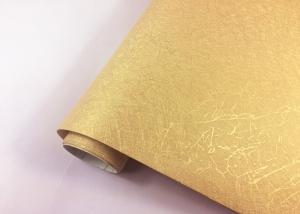 China Fire - Proof Washable Damask Self Adhesive Wallpaper Golden Color European Style wholesale