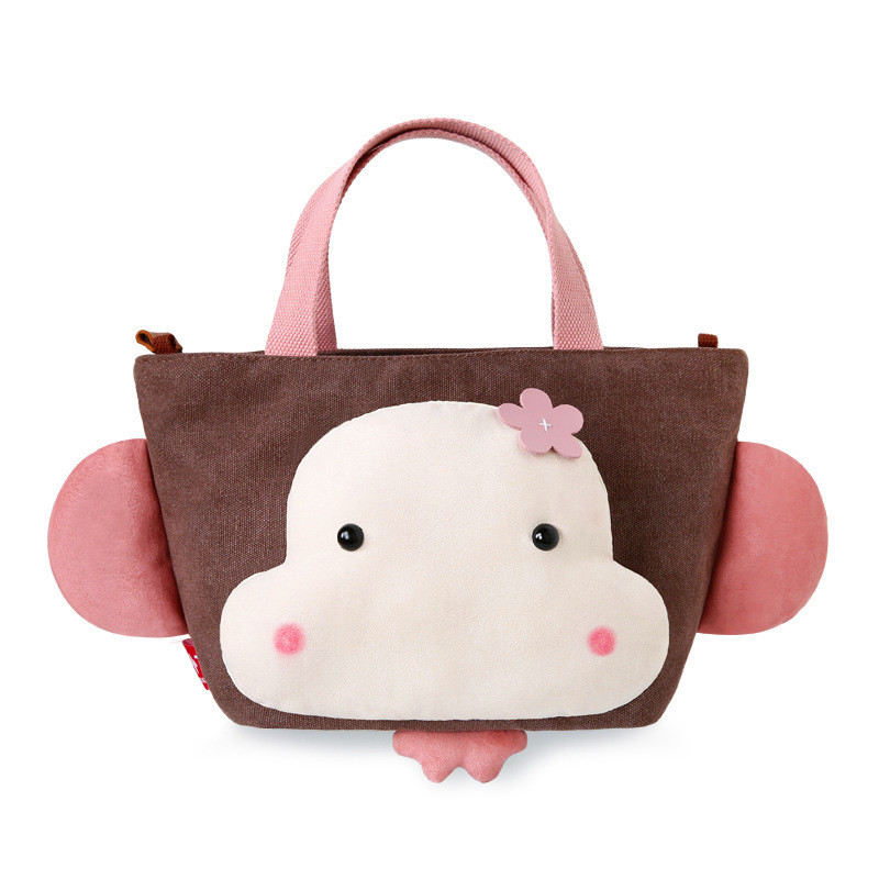 22cm*15cm*19cm Hip Hop Monkey Animal Plush Bag Cartoon Portable Cute Canvas Bag for sale