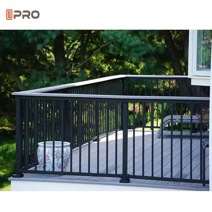 China New Style Modern Customization Aluminum Slat Fence Black Balustrades Handrails on sale
