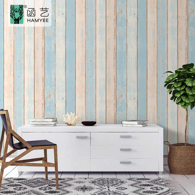 China Home PVC Wood Pattern Wallpaper Peel And Stick 0.45*10m 0.09mm wholesale