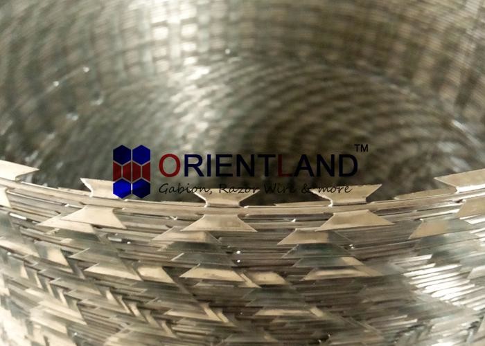 China Steel Concertina Barbed Wire / BTO 22 Razor Sharp Wire For Government Buildings wholesale