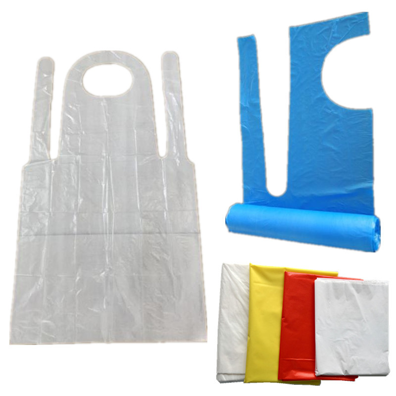 China White Blue 0.75mil PE Disposable Plastic Aprons Lightweight wholesale
