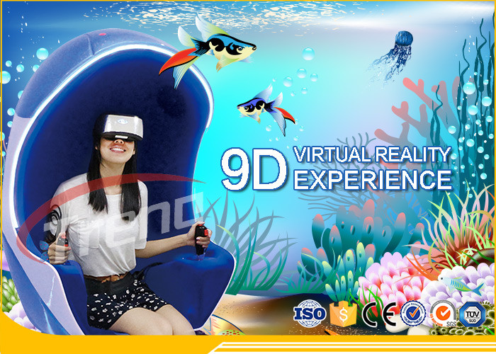 Orange Luxury Seat Amusement Park 9D VR Simulator With 360 Degree Rotating for sale